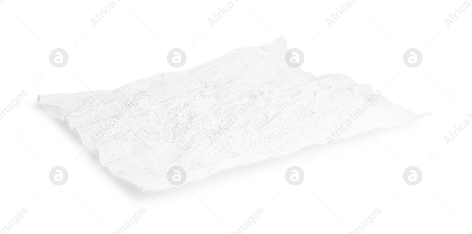 Photo of Sheet of crumpled parchment paper isolated on white