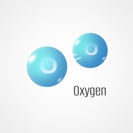 Illustration of Two molecules of Oxygen on white background, illustration