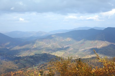 Photo of Beautiful landscape with mountains on autumn day