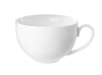 Photo of Ceramic cup isolated on white. Cooking utensil