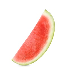 Slice of delicious ripe watermelon isolated on white