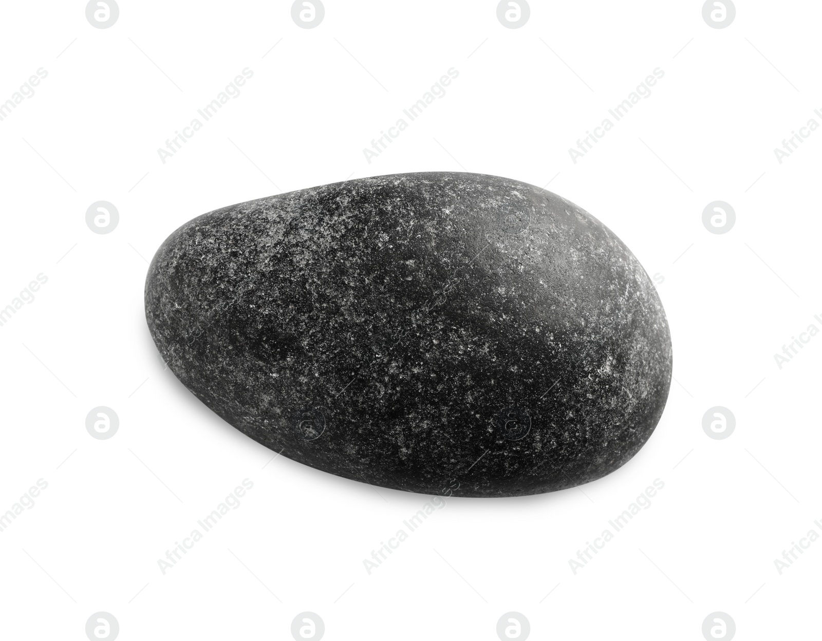 Photo of Black spa stone isolated on white, top view