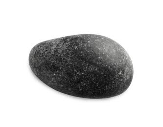 Black spa stone isolated on white, top view