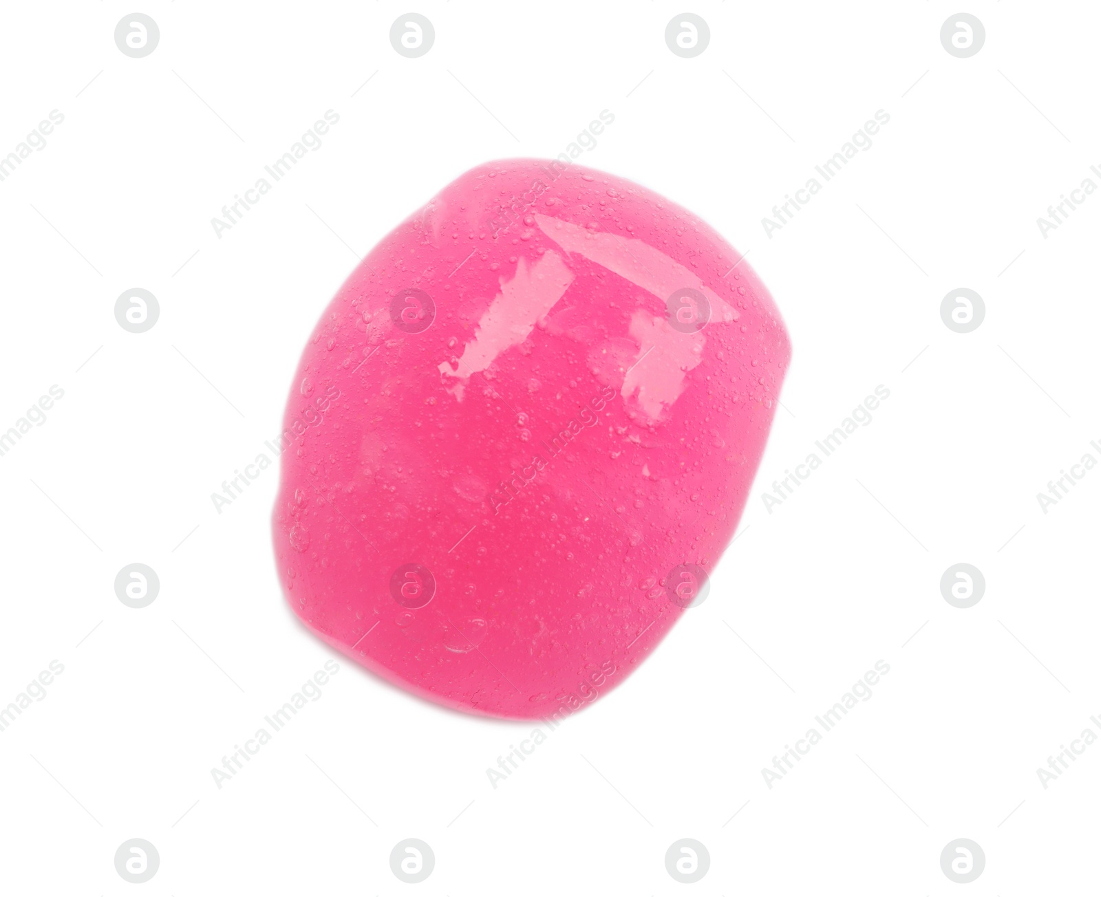 Photo of Pink slime isolated on white, top view. Antistress toy