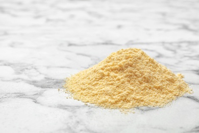 Pile of corn flour on table