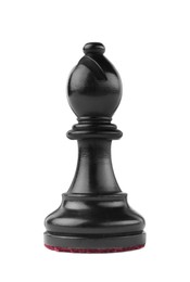 Photo of Black bishop isolated on white. Chess piece