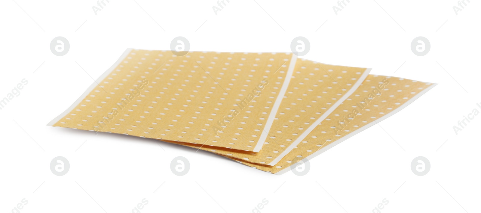 Photo of Pepper plasters isolated on white. Alternative medicine