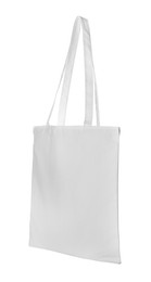 Photo of Blank textile bag on white background. Space for design