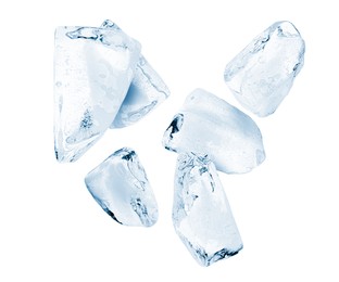 Image of Crushed ice in air on white background