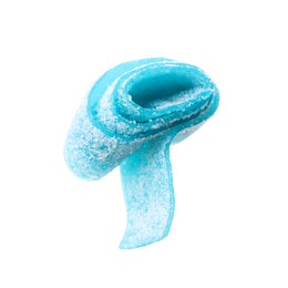 Blue sweet jelly candy on white background