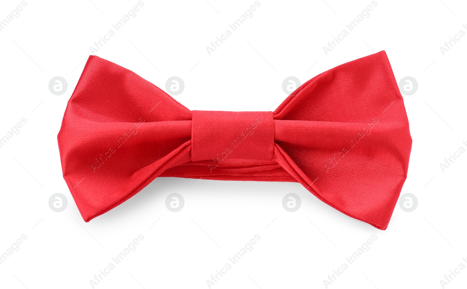 Photo of Stylish red bow tie on white background
