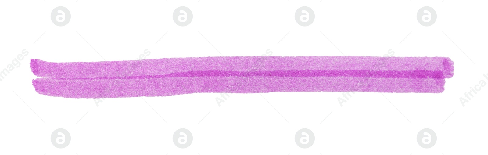 Photo of Strip drawn with purple marker isolated on white, top view