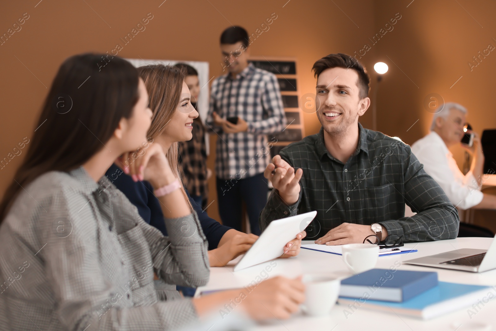 Photo of Human resources commission conducting job interview with applicant in office