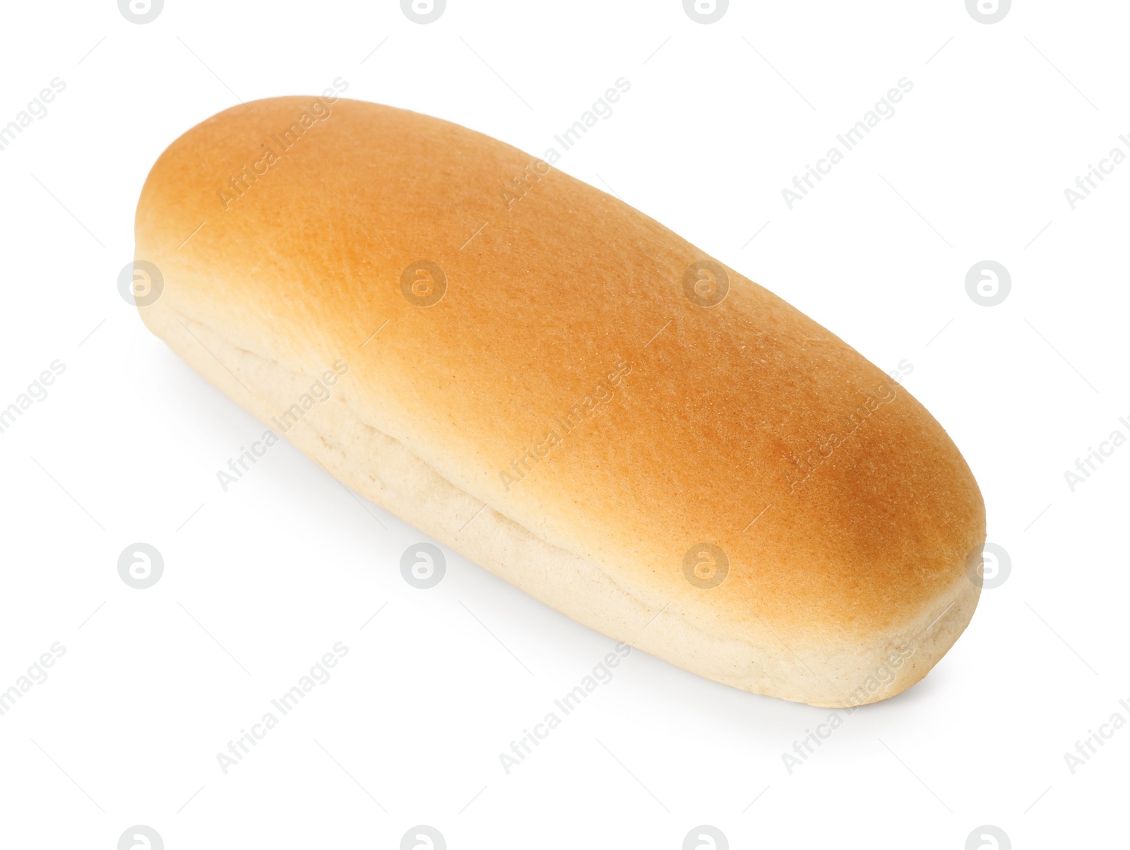 Photo of One fresh hot dog bun isolated on white