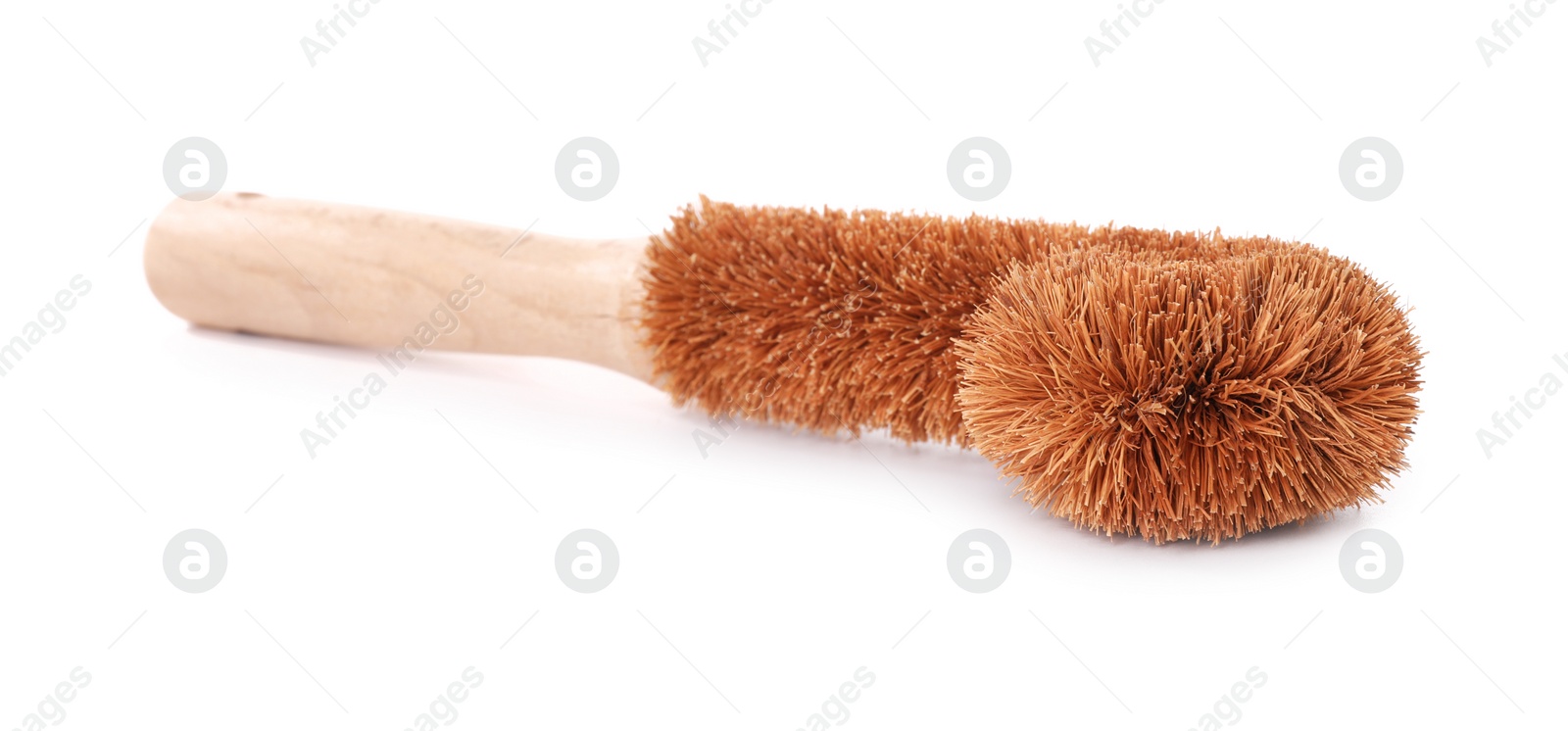 Photo of Cleaning supply. One brush isolated on white