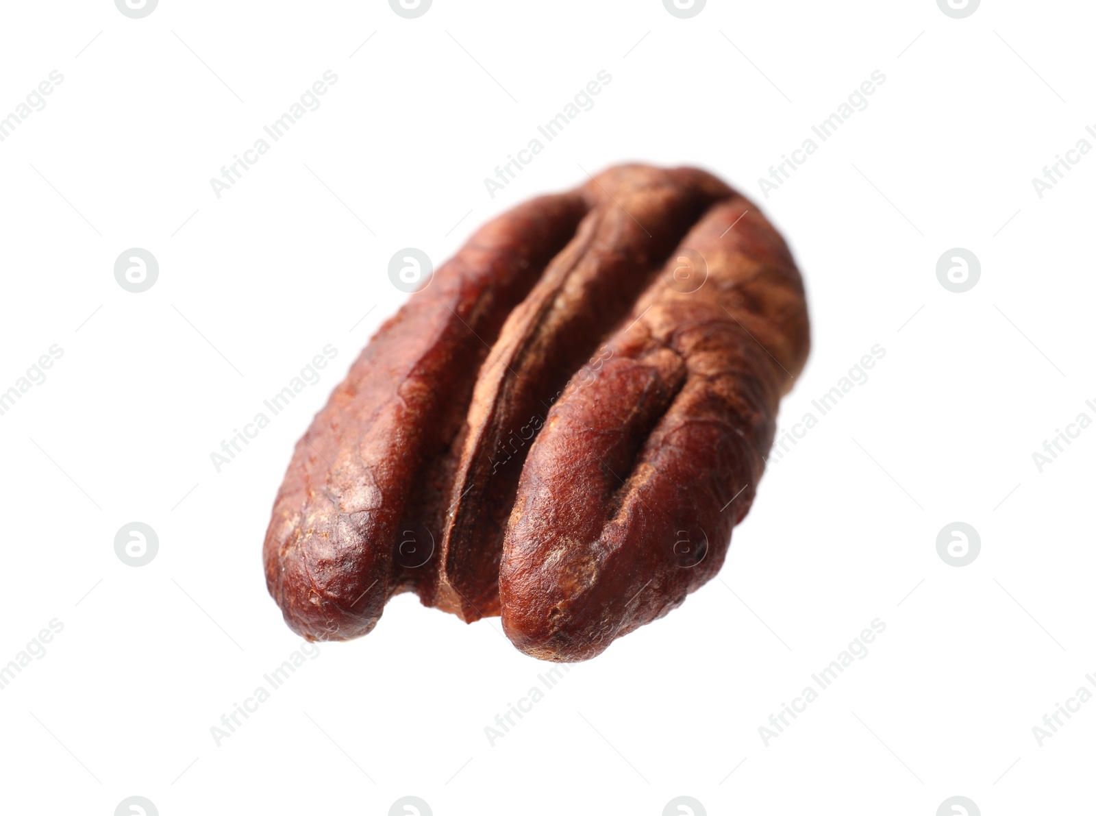 Photo of One tasty pecan nut isolated on white