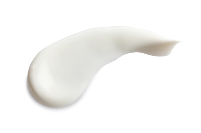 Photo of Sample of facial cream on white background, top view