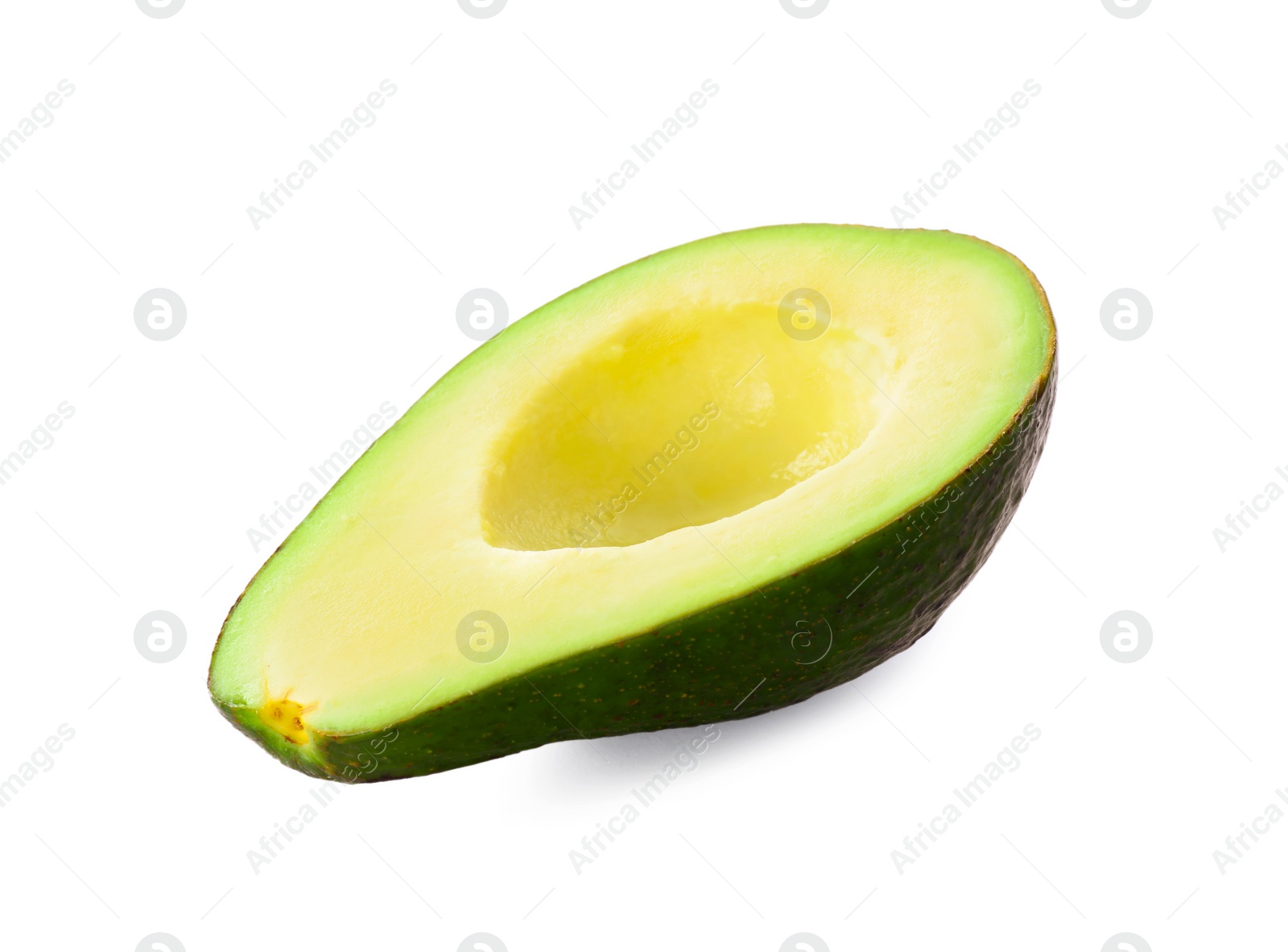 Photo of Half of ripe avocado isolated on white