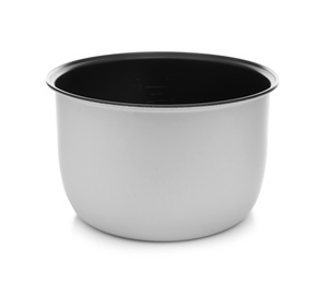 Photo of Modern multi cooker inner bowl on white background
