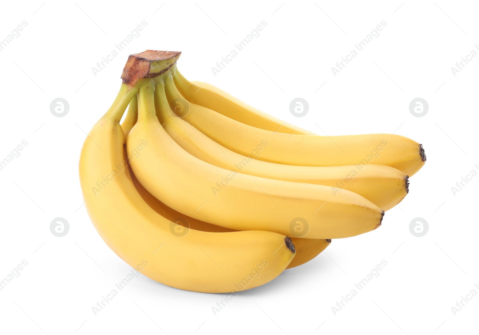 Photo of Cluster of delicious ripe bananas isolated on white