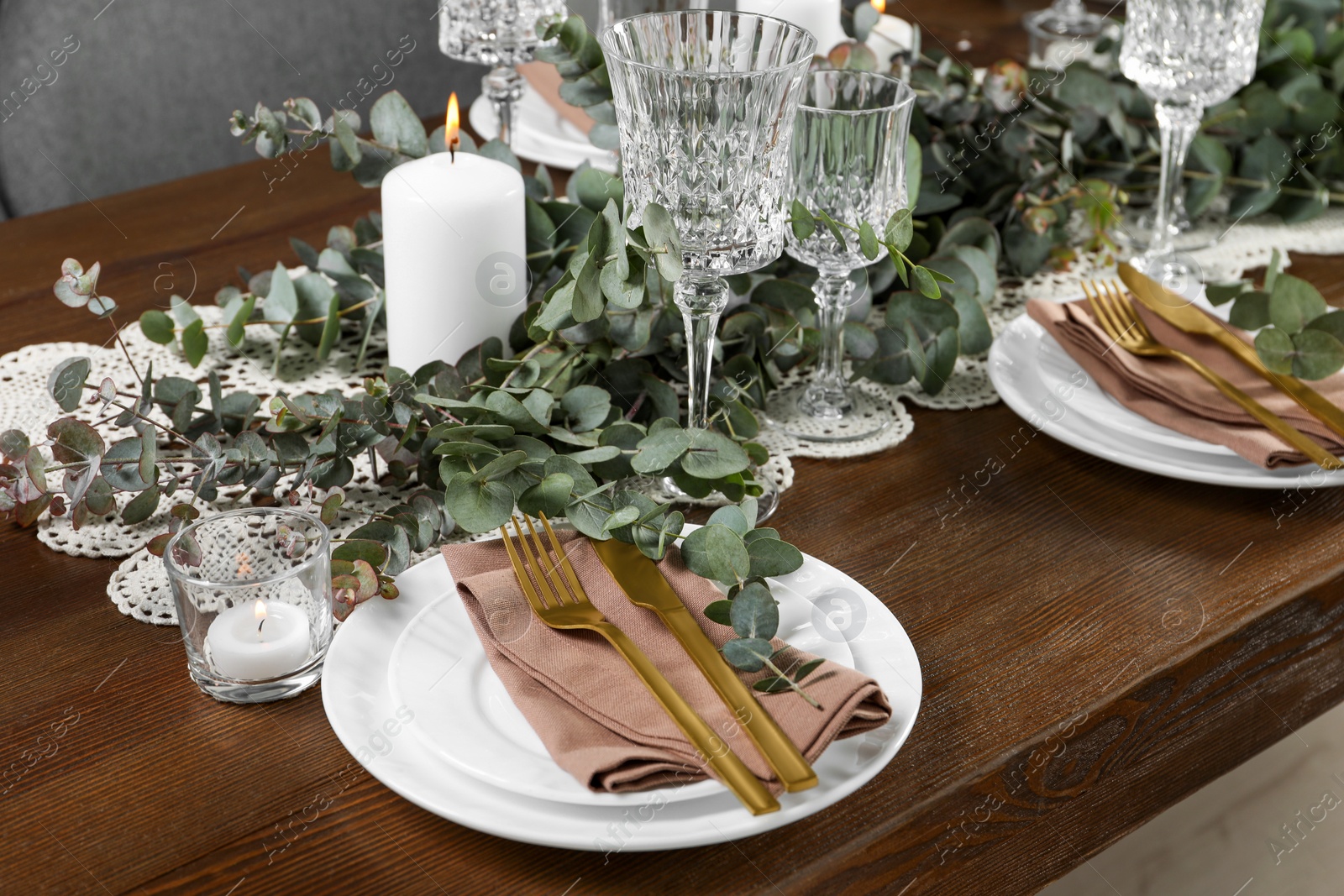 Photo of Stylish elegant table setting for festive dinner