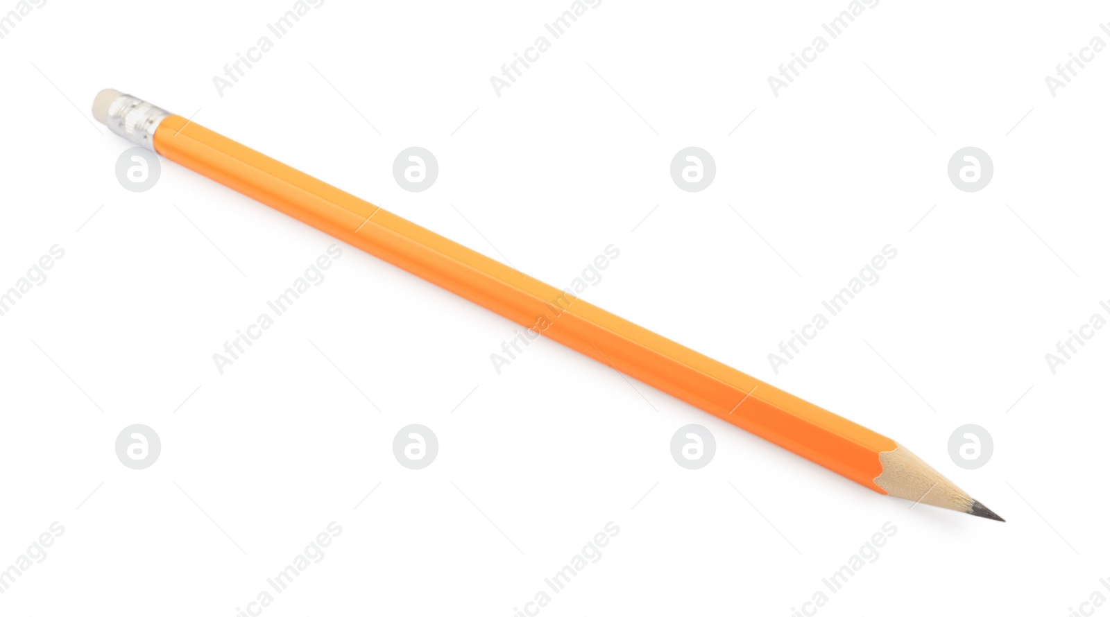 Photo of One sharp graphite pencil isolated on white