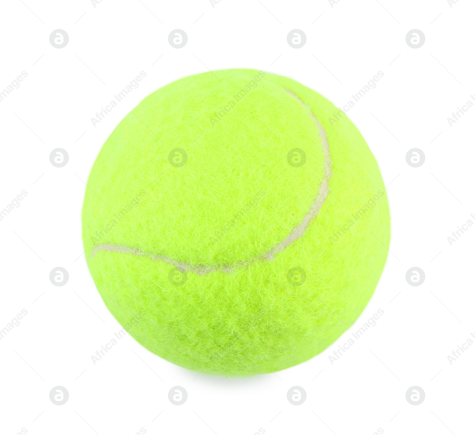 Photo of One tennis ball isolated on white. Sport equipment