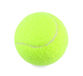 One tennis ball isolated on white. Sport equipment