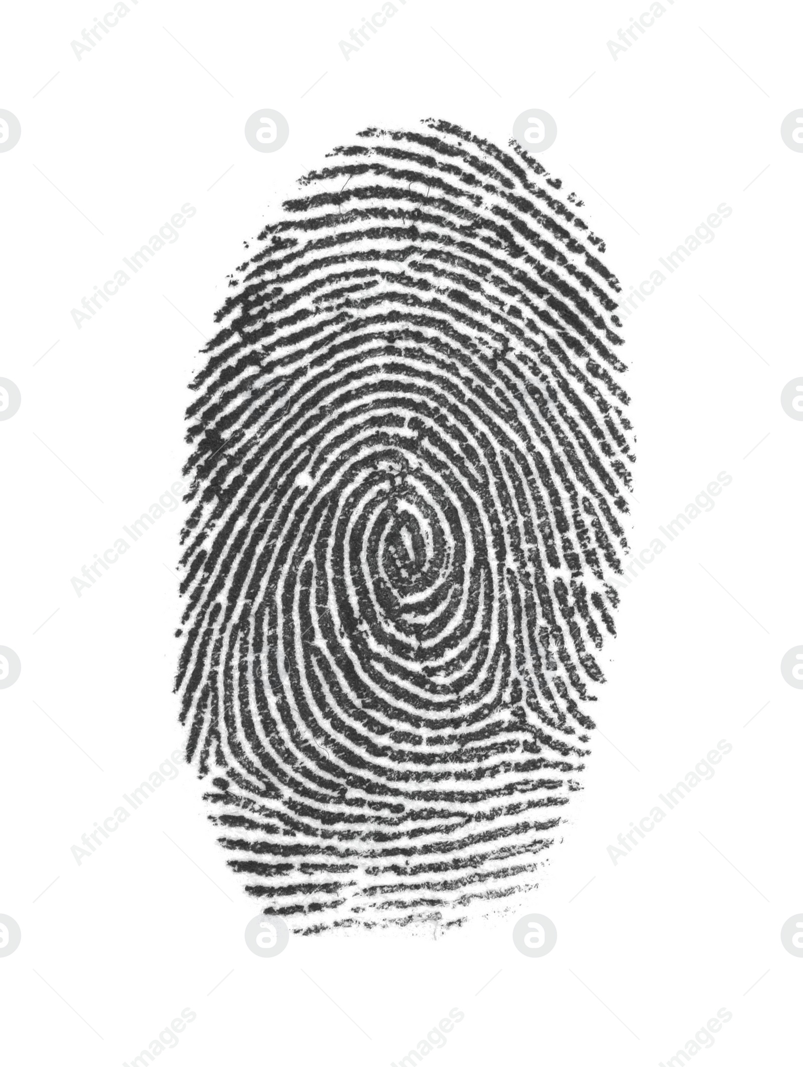 Photo of Black fingerprint made with ink on white background