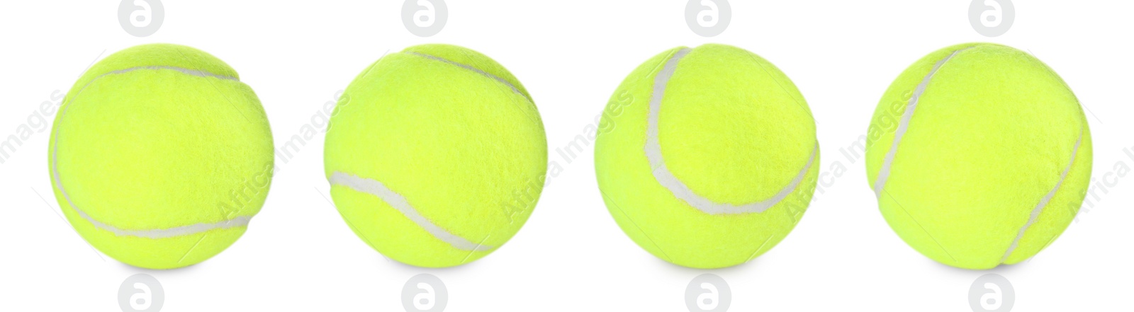 Image of Tennis ball isolated on white, different sides