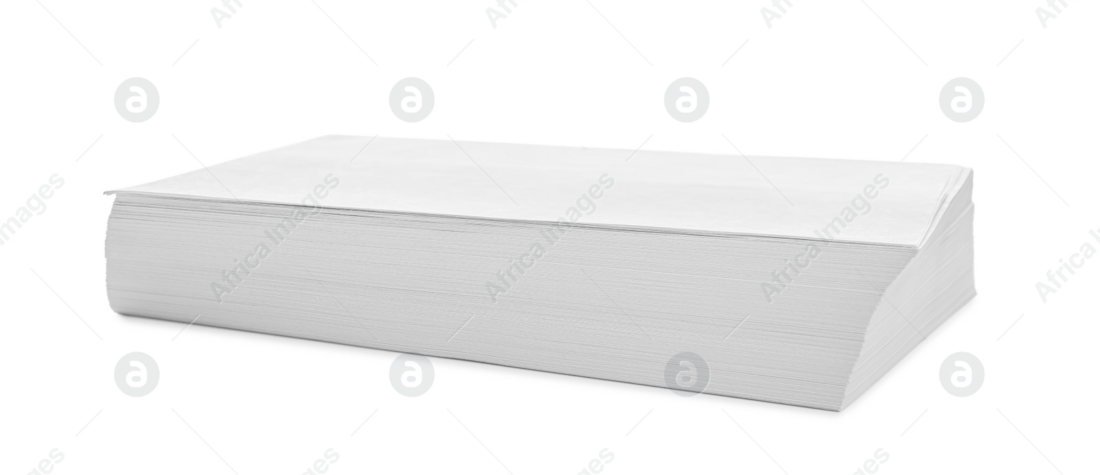 Photo of Stack of blank paper sheets isolated on white