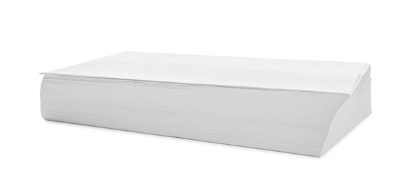 Photo of Stack of blank paper sheets isolated on white