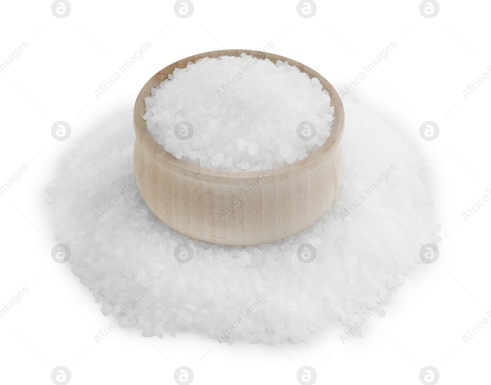 Photo of Organic salt isolated on white. Natural product