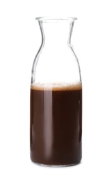 Photo of Bottle with cold brew coffee on white background