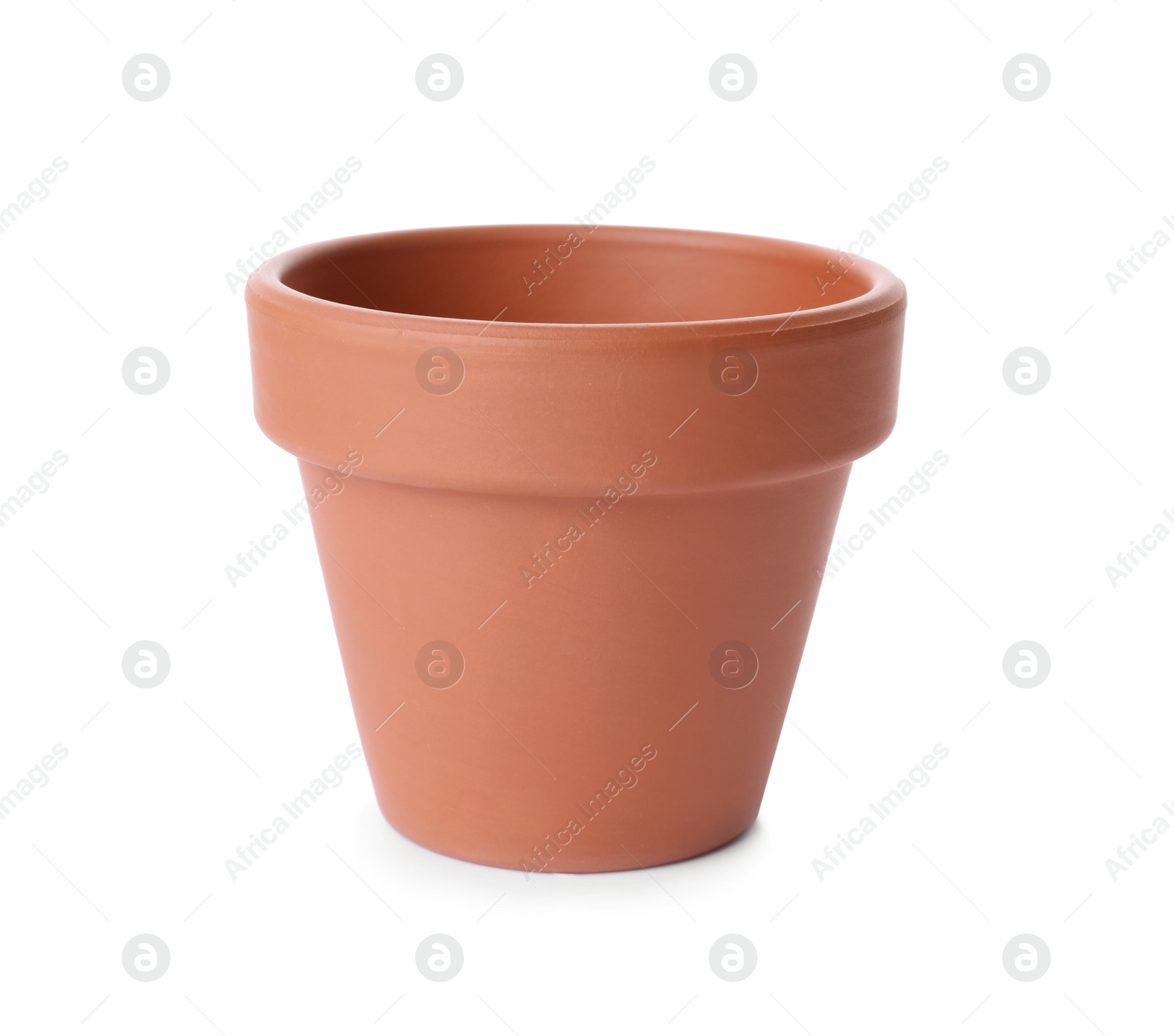 Photo of Stylish terracotta flower pot isolated on white