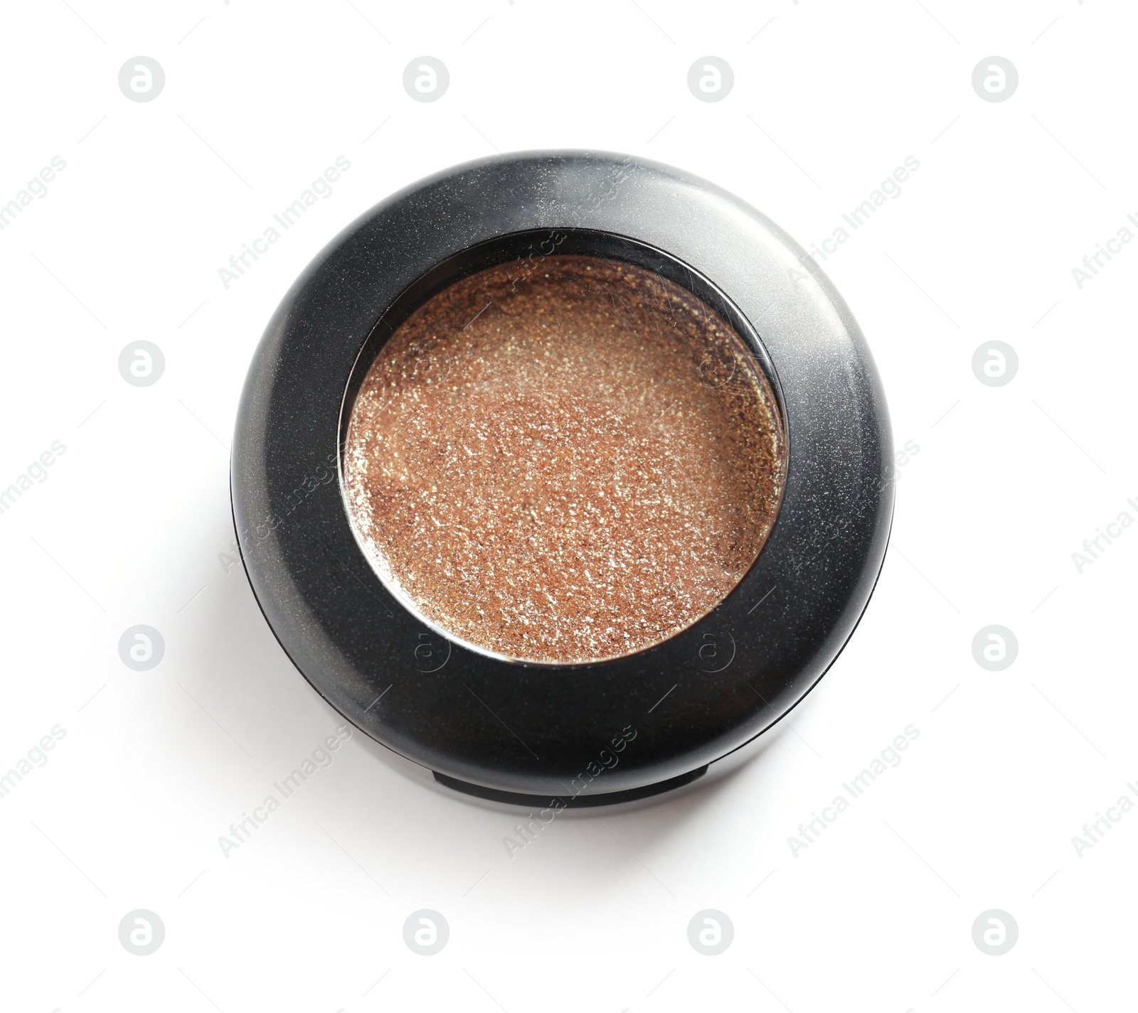 Photo of Eye shadow on white background, top view. Decorative cosmetics