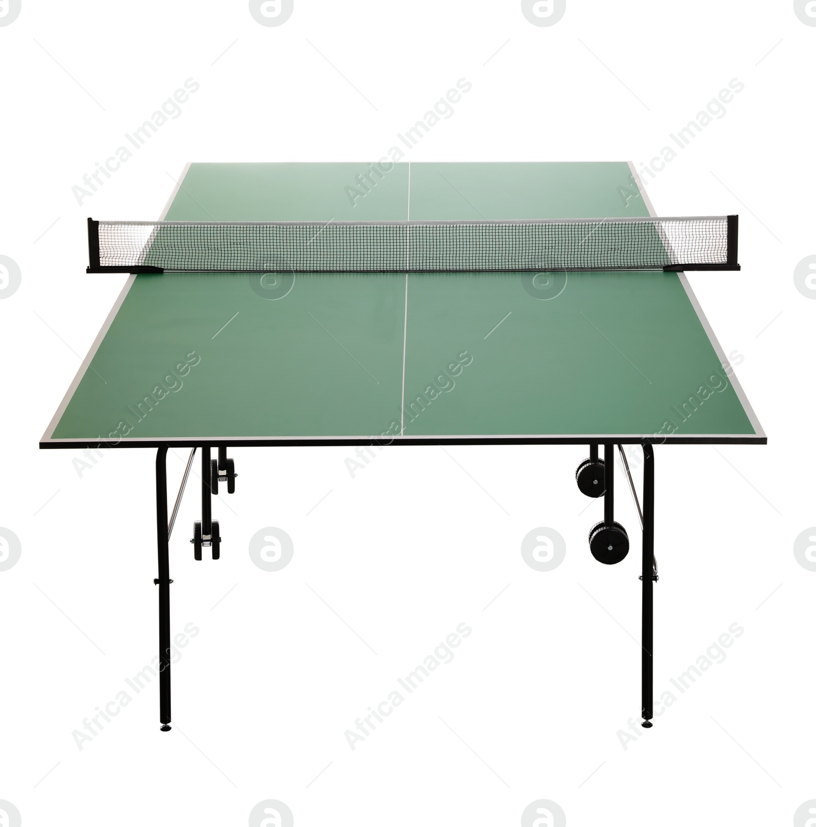 Image of Green ping pong table isolated on white