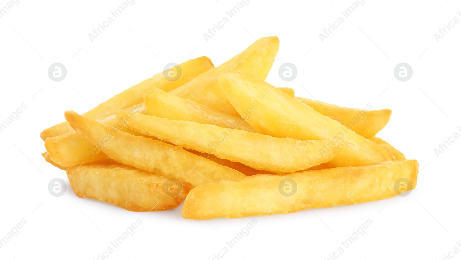 Photo of Delicious fresh french fries on white background