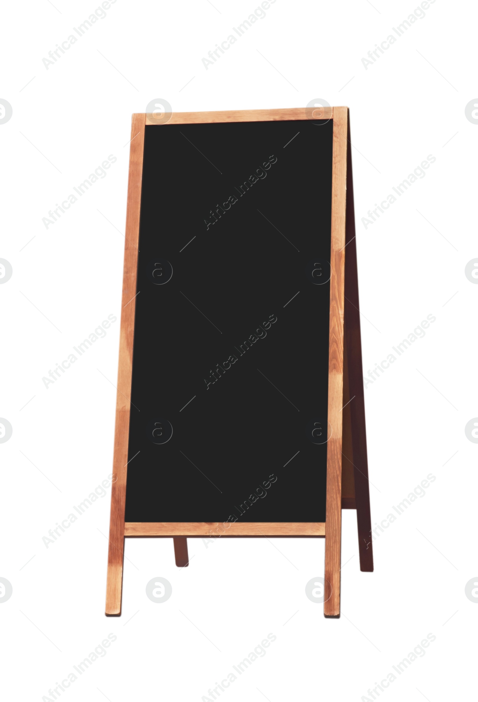 Image of Blank advertising A-board on white background. Mockup for design