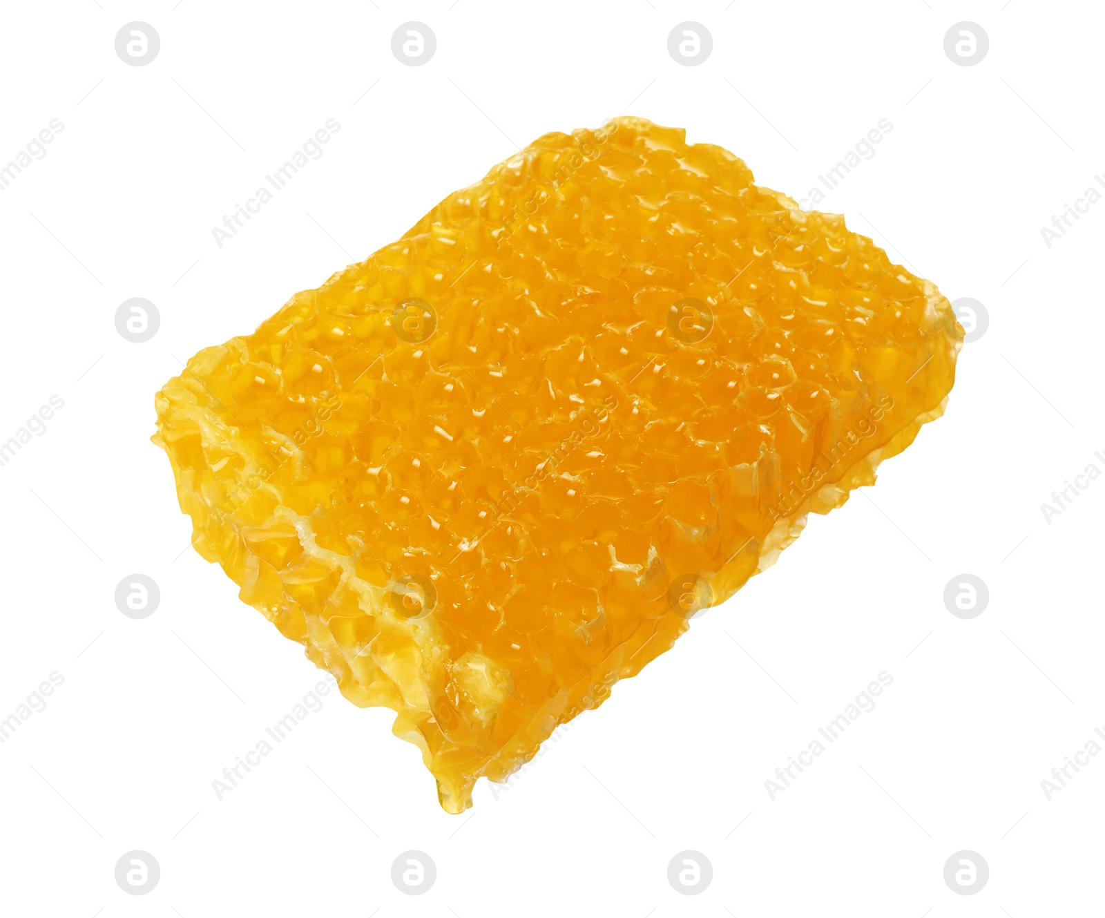 Photo of Natural honeycomb with tasty honey isolated on white