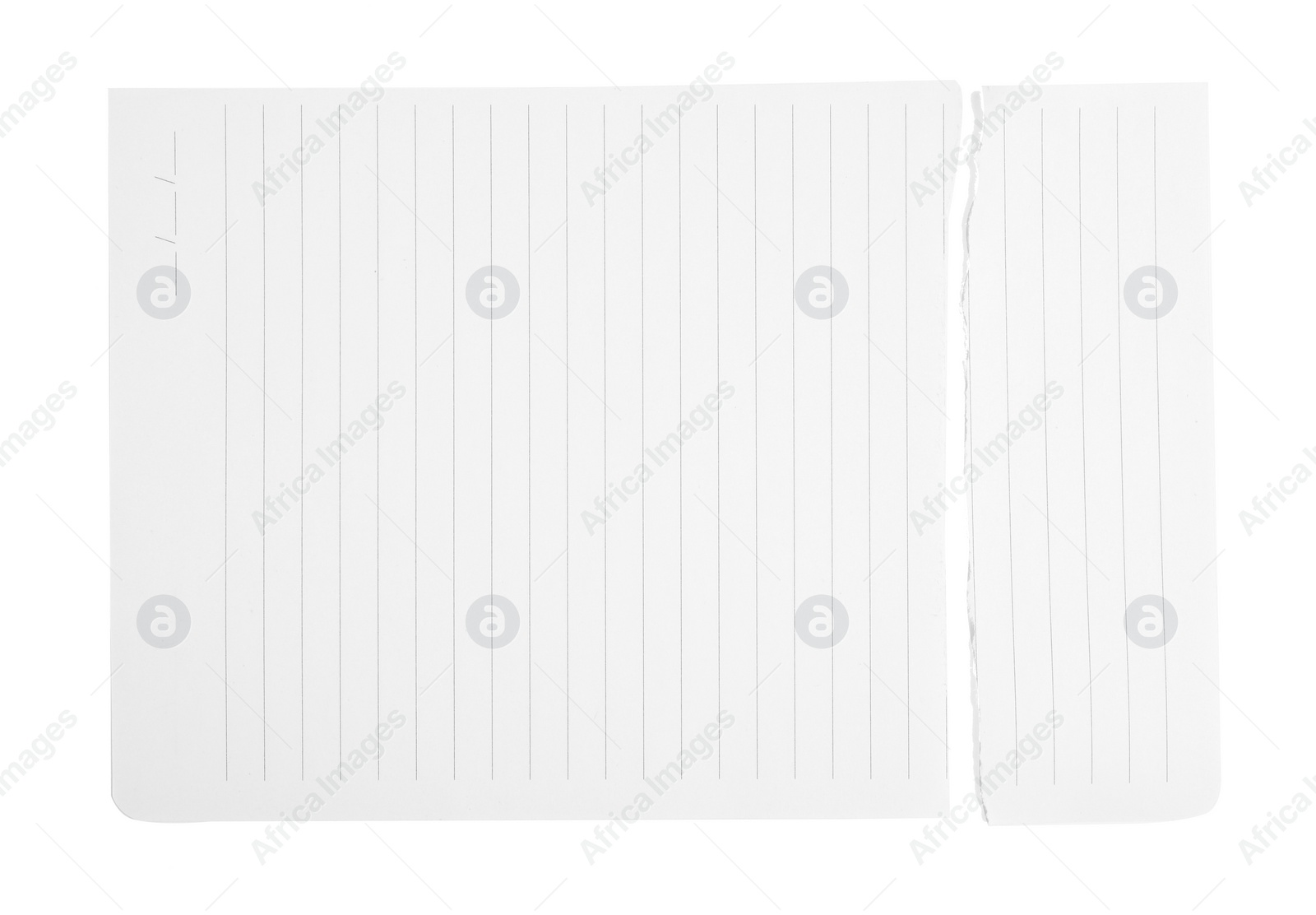 Photo of Torn paper isolated on white, top view. Space for text