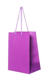One purple shopping bag isolated on white