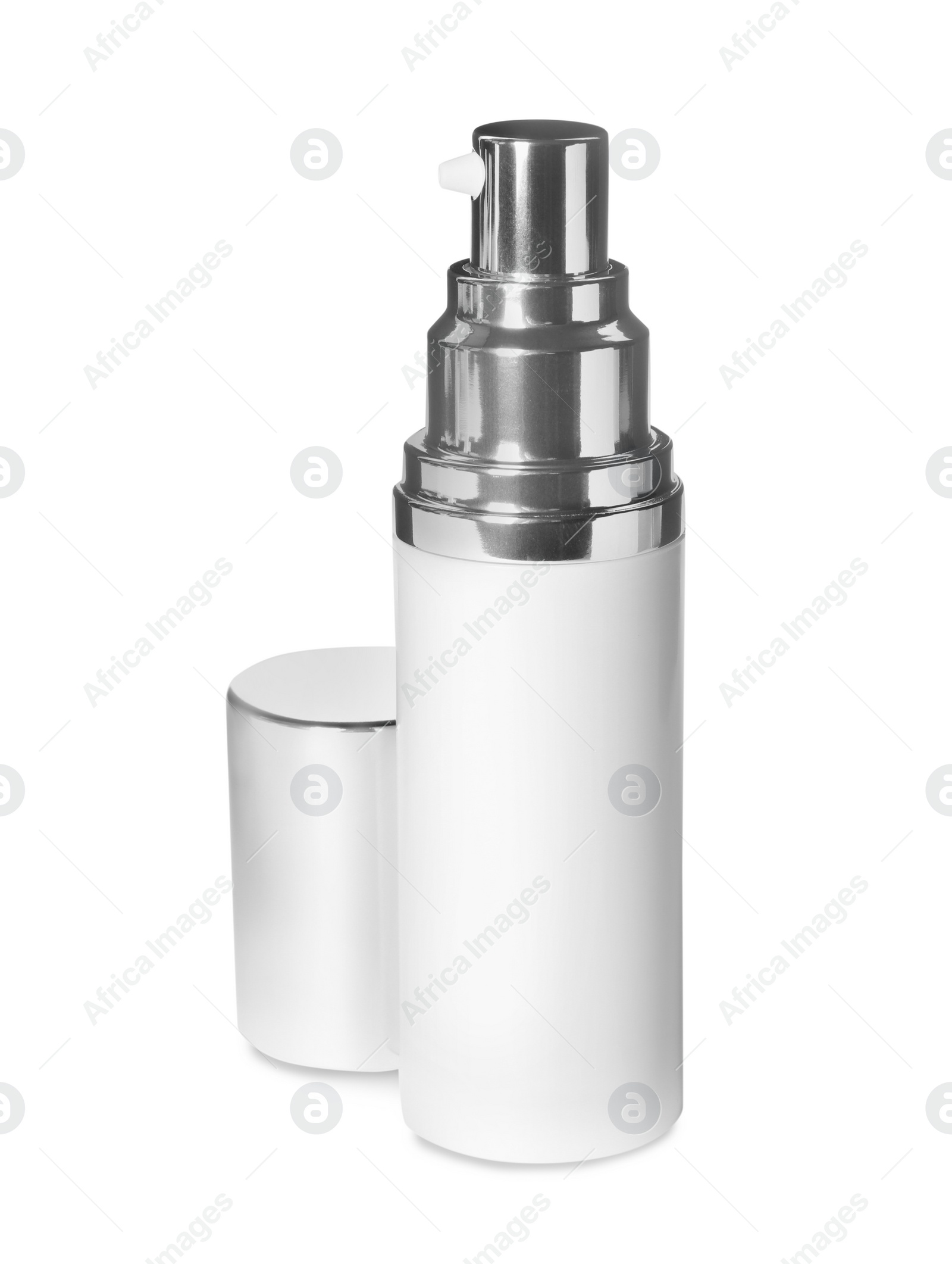 Photo of Bottle of luxury serum isolated on white