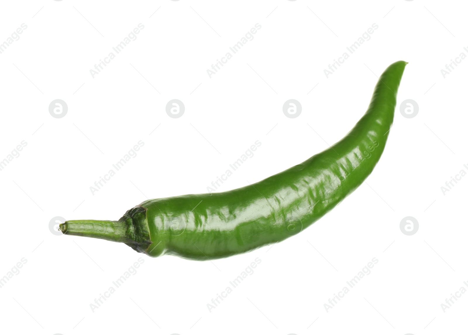 Photo of Green hot chili pepper isolated on white