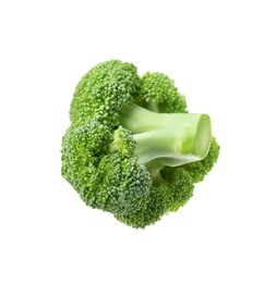 Photo of Fresh raw green broccoli isolated on white