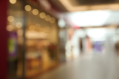 Blurred view of shopping mall interior. Bokeh effect