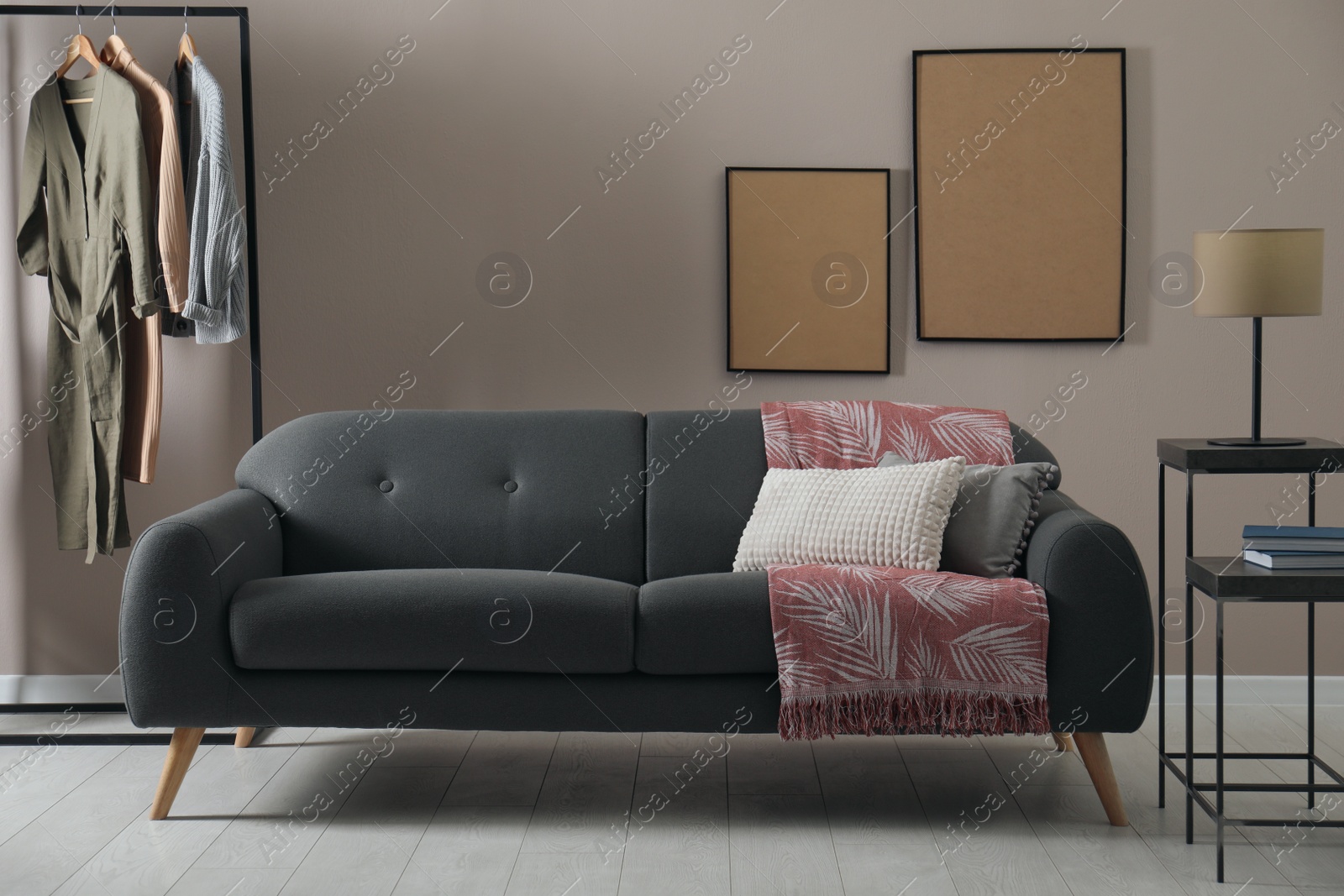 Photo of Living room interior with stylish comfortable sofa