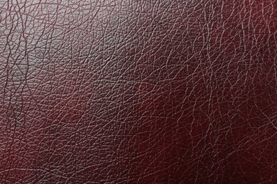 Photo of Texture of natural leather as background, top view