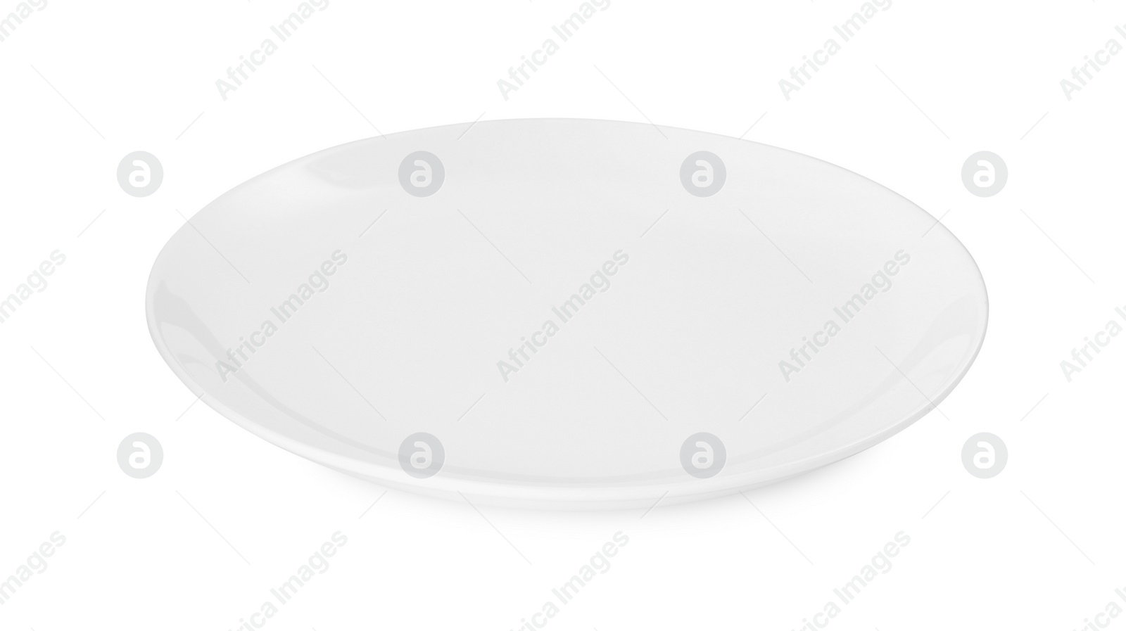 Photo of One beautiful ceramic plate isolated on white