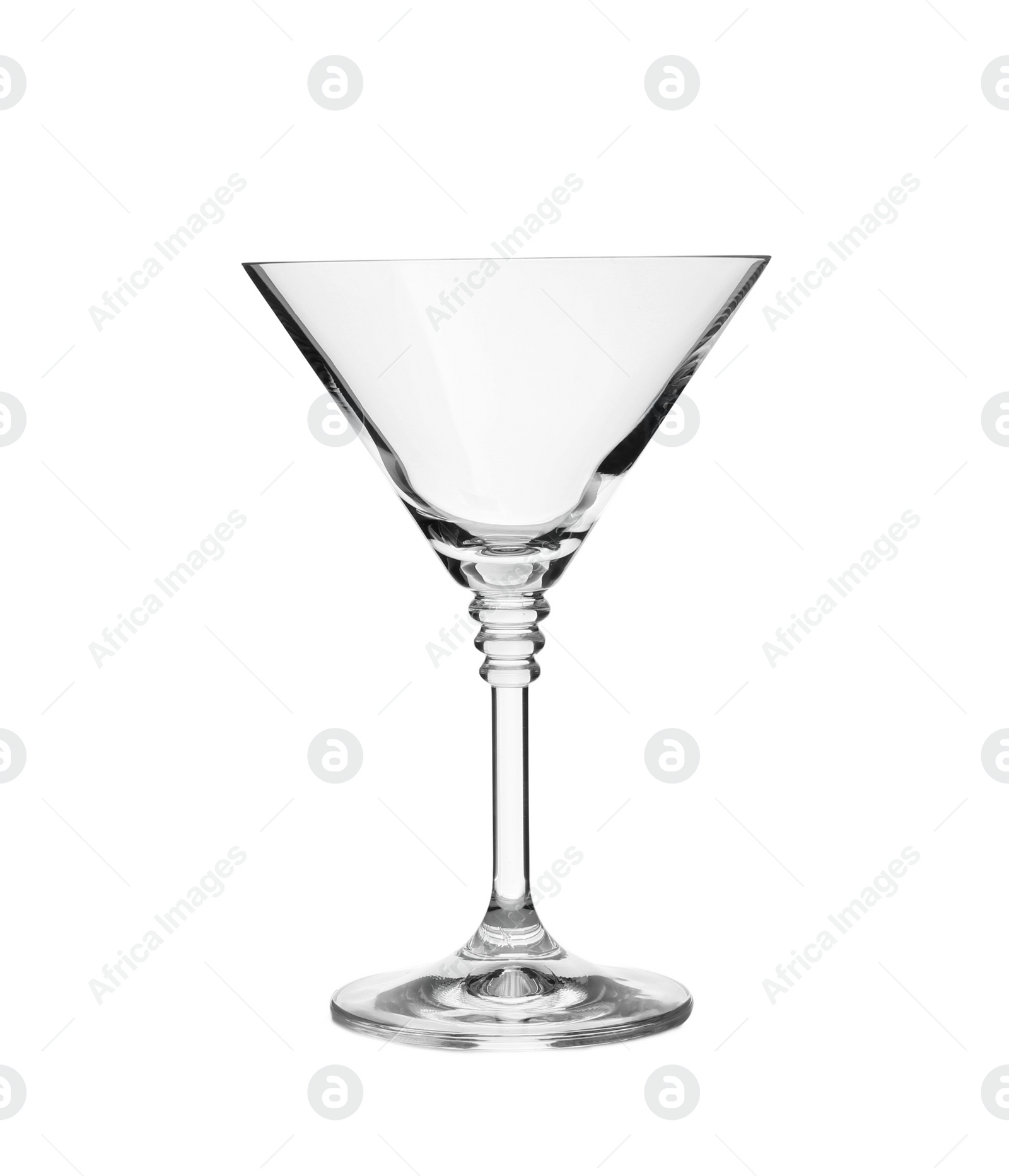 Photo of Clean empty martini glass on white background